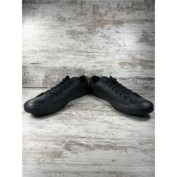 Men's Converse All Star Black Leather Low Top Sneakers Sz 13 EUC! - Picture 8 of 11